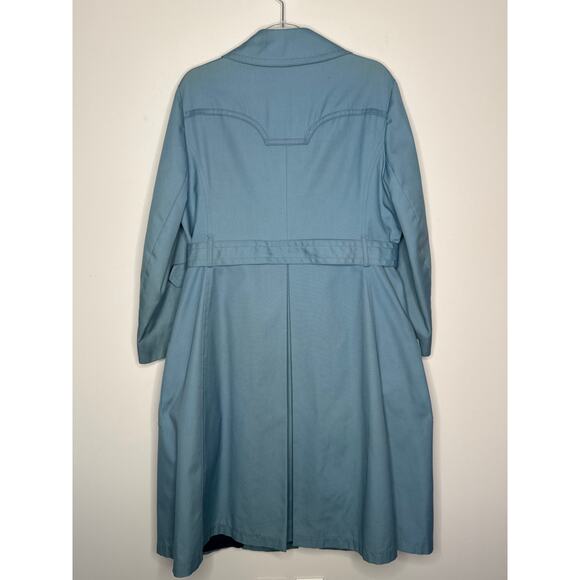 1960s London Fog Blue Belted Rain Coat With Big Pockets fall winter large - Picture 4 of 10